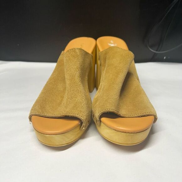Ilaria Sartori Tan Suede Leather Clogs Size EU 39 US 8.5 Made in Italy NWOB - Picture 2 of 9